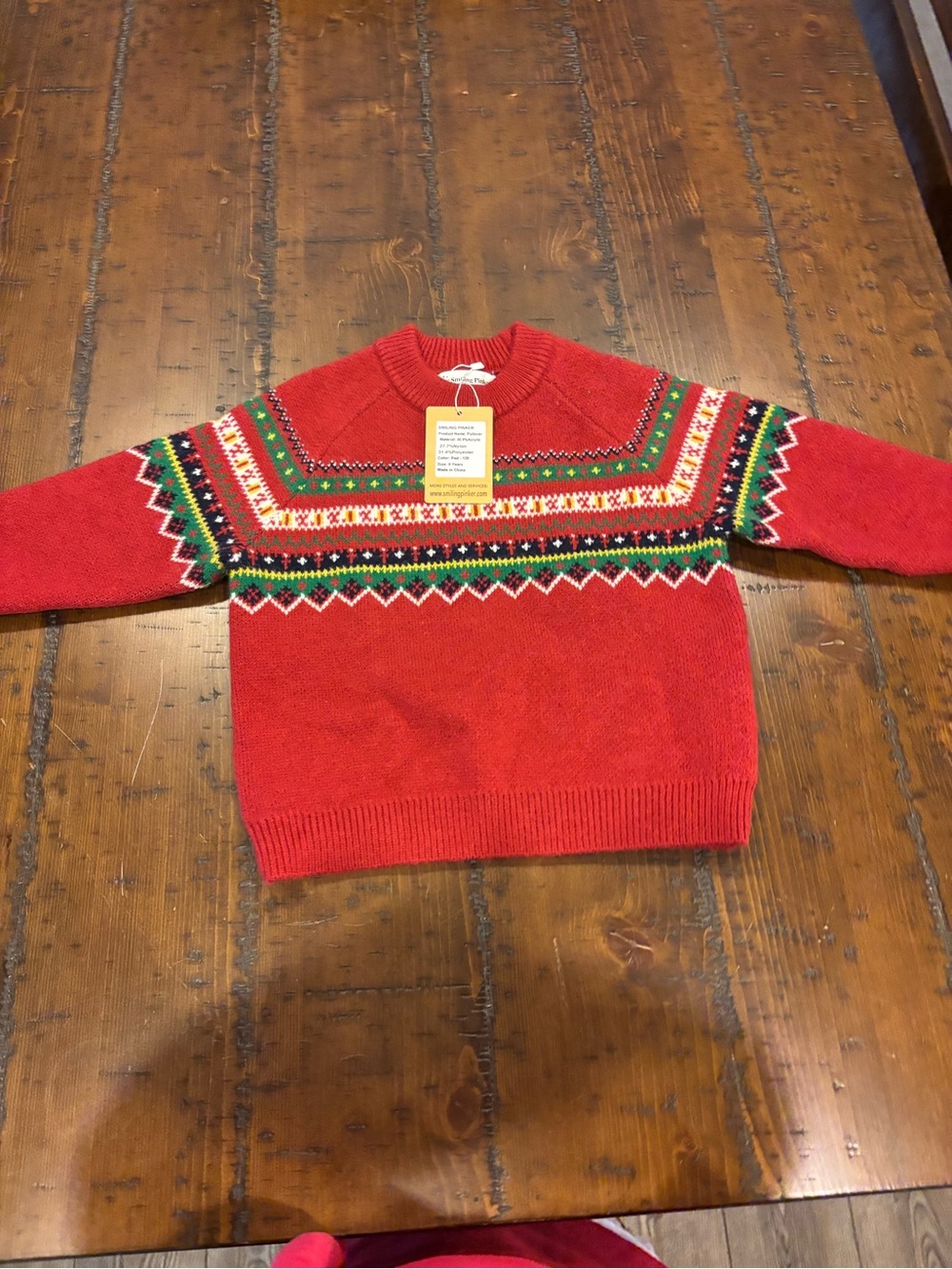 Red Fair Isle Crewneck Sweater - nwt. Boys 5t
